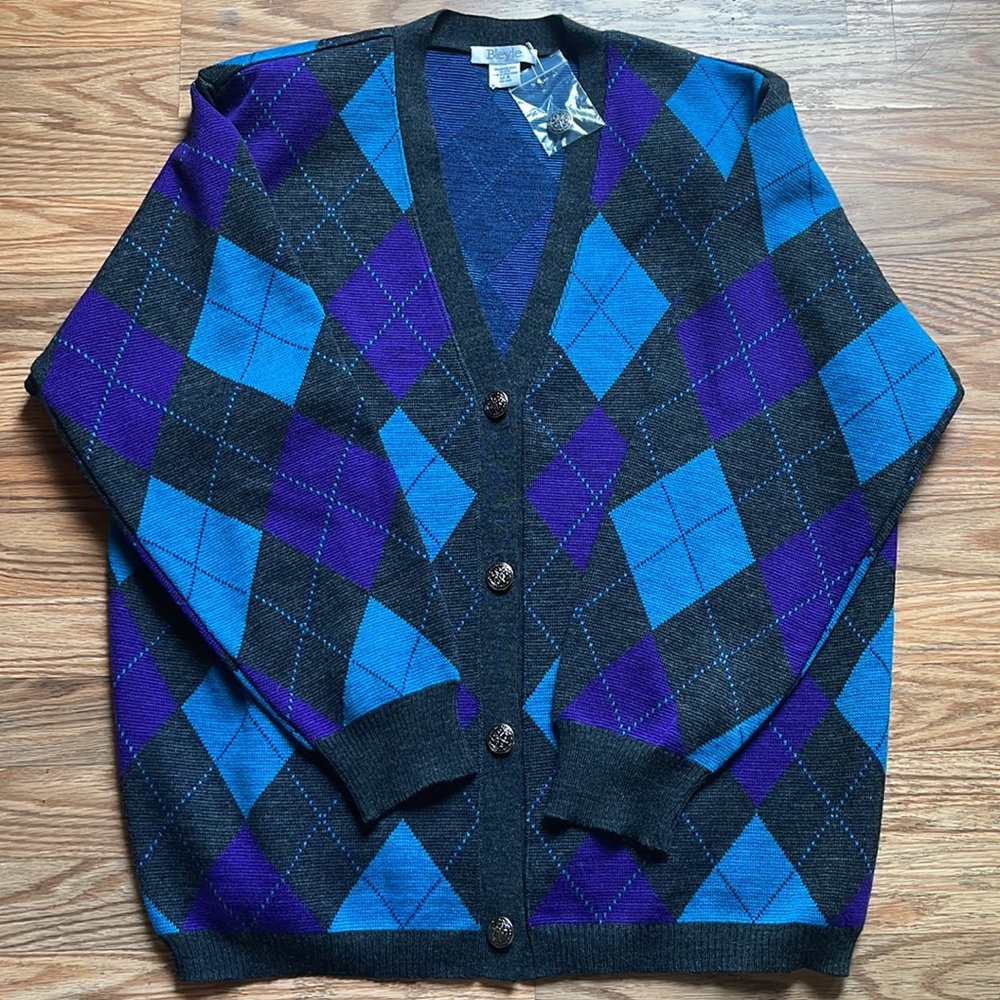 Bleyle Women’s 100% Merino Wool Multicolor Grandpa Cardigan Size: XL